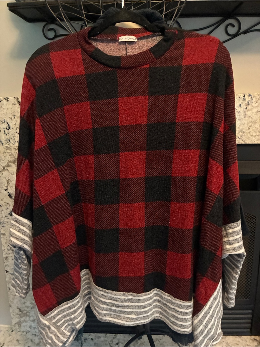 Buffalo check oversized top